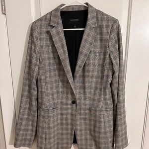Banana Republic Plaid Blazer in Gray and Tan